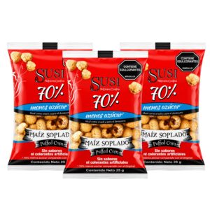 MAÍZ SOPLADO MENOS AZÚCAR 25G - 6 UND